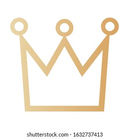 Crown logo. Golden crown sign. Princess and queen accessory. Symbol of the best. Vector illustration isolated on white background