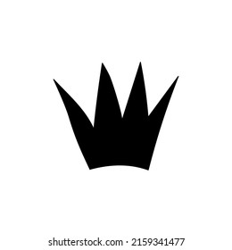 Crown logo graffiti icon. Black icon isolated on white background. Doodle vector illustration. Queen royal princess symbol. Outline design for drawing greeting cards, promotional items for girl,women.