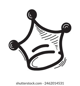 Crown logo graffiti icon. Black elements isolated on white background.