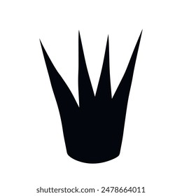 Crown logo graffiti icon. Black icon isolated on white background. Doodle vector illustration. Queen royal princess symbol. Outline design for drawing greeting cards, promotional items for girl,women.