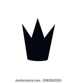 Crown logo graffiti icon. Black icon isolated on white background. Doodle vector illustration. Queen royal princess symbol. Outline design for drawing greeting cards, promotional items for girl,women.