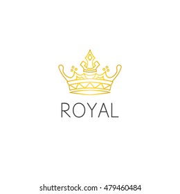 crown logo graphic design concept. Editable crown element, can be used as logotype, icon, template in web and print 