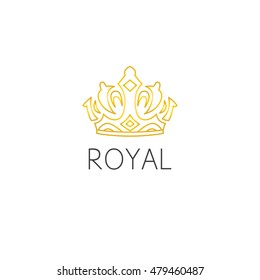 crown logo graphic design concept. Editable crown element, can be used as logotype, icon, template in web and print 
