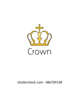 crown logo graphic design concept. Editable crown element, can be used as logotype, icon, template in web and print 