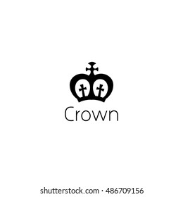 crown logo graphic design concept. Editable crown element, can be used as logotype, icon, template in web and print 