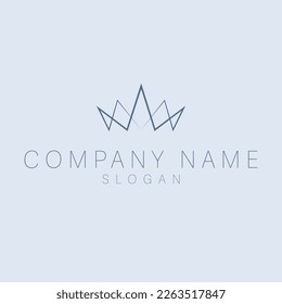 Crown logo graphic design template. Modern royal kinq queen abstract logotype. Luxury crown vector logo.