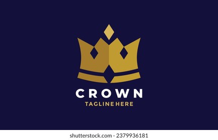 Crown logo icon design luxury gold king queen jewelry vintage concept leader symbol