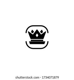 diseño de iconos de logotipo de la corona con estilo de arte de línea simple