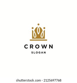 Crown logo icon flat design template