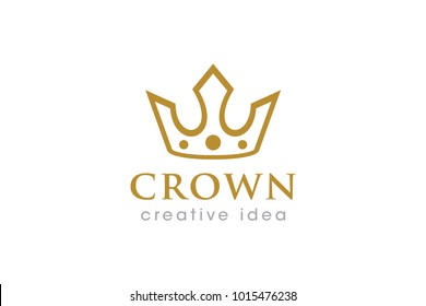 Set Four Linear Crown Icons Royal Stock Vector (Royalty Free ...