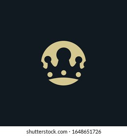 Das Kronlogo - Icon-Template-Design in der Vektorillustration.