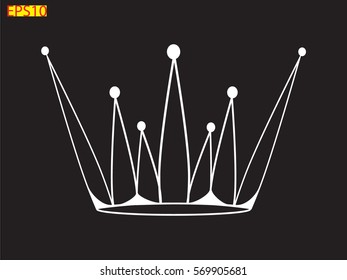crown logo, icon, vector illustration eps10