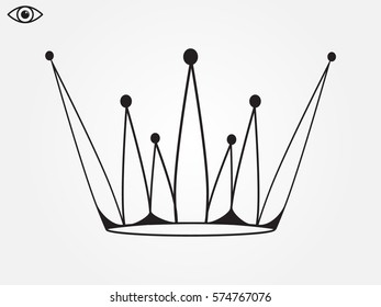 crown logo, icon, vector illustration eps10