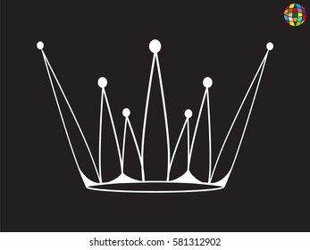 crown logo, icon, vector illustration eps10