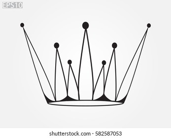 crown logo, icon, vector illustration eps10