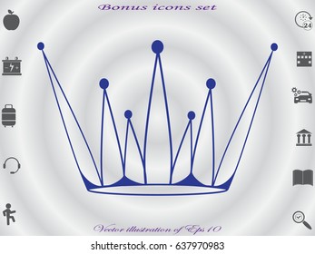 crown logo, icon, vector illustration eps10