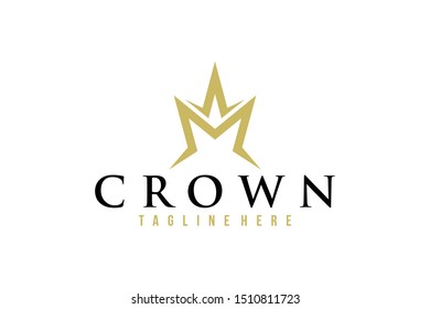 crown logo icon vector isolated