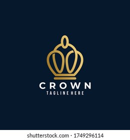 icono del logotipo de la corona vector aislado