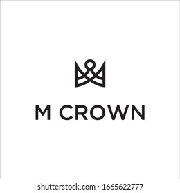 icono del logotipo de la corona logotipo vectorial M