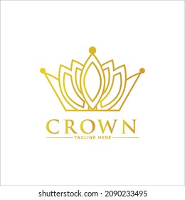 plantilla vectorial de icono del logotipo de la corona.