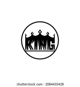 Crown logo with the inscription KING. black king crown