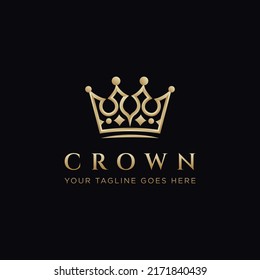 Crown logo jewels isolated. Golden Crown king gradient, crown princess, crown vector perfect for spa, skincare beauty logo, luxury jewelry or jewellery logo design.