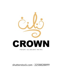 Crown Logo, King And Queen Icon Design, Vector Elegant, Simple, Template Illustration