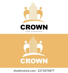 Crown Logo, King And Queen Icon Design, Vector Elegant, Simple, Template Illustration