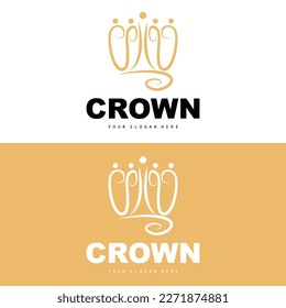 Crown Logo, King And Queen Icon Design, Vector Elegant, Simple, Template Illustration