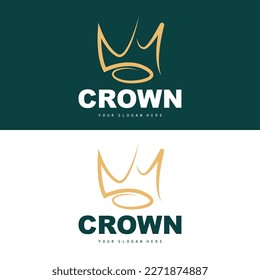 Crown Logo, King And Queen Icon Design, Vector Elegant, Simple, Template Illustration