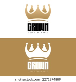 Logo De La Corona, Diseño De Icono Rey Y Reina, Ilustración De Plantilla Elegante Vector, Simple