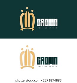 Crown Logo, King And Queen Icon Design, Vector Elegant, Simple, Template Illustration