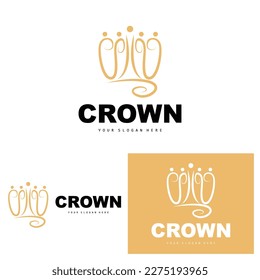 Crown Logo, King And Queen Icon Design, Vector Elegant, Simple, Template Illustration