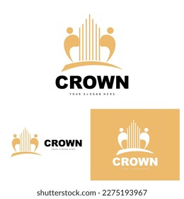 Kronlogo, King-and-Queen-Design, Vektorgrafik-Eleganz, Einfach, Vorlagengrafik