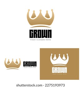 Kronlogo, King-and-Queen-Design, Vektorgrafik-Eleganz, Einfach, Vorlagengrafik