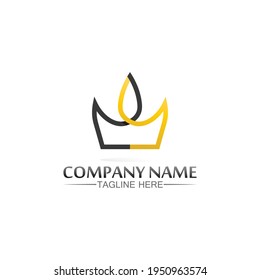 Crown Logo king logo queen logo, princess, Template vector icon illustration design imperial, royal, and  vintage logo business