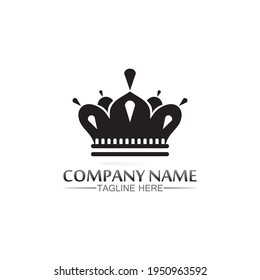 Crown Logo king logo queen logo, princess, Template vector icon illustration design imperial, royal, and  vintage logo business