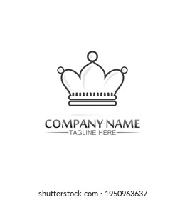 Crown Logo king logo queen logo, princess, Template vector icon illustration design imperial, royal, and  vintage logo business