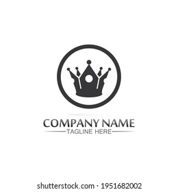 Crown Logo king logo queen logo, princess, Template vector icon illustration design imperial, royal, and  succes logo business