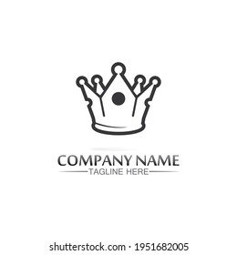 Crown Logo king logo queen logo, princess, Template vector icon illustration design imperial, royal, and  succes logo business