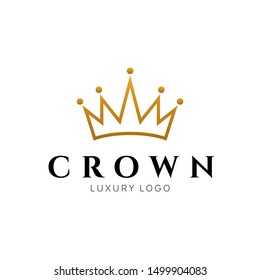 Crown logo king vector royal icon. Queen logotype symbol luxury design.