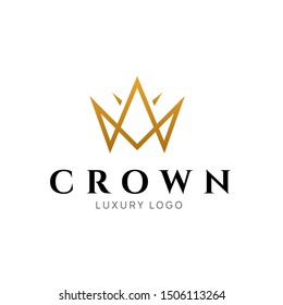 Crown logo king vector royal icon. Queen logotype symbol luxury design.