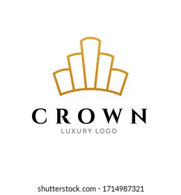 Crown logo king vector royal icon. Queen logotype symbol luxury design