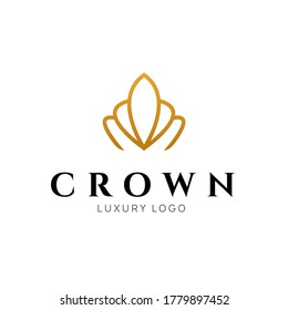 Crown logo king vector royal icon. Queen logotype symbol luxury design