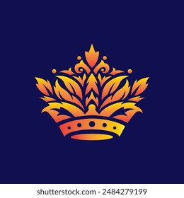 Logo de la corona. Ilustración de Imagen de hoja y corona.