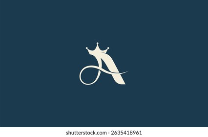 Crown Logo with Letter A. Elegant, King, Royal and Premium concept for Luxury and jewellery Brand.