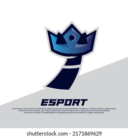 Crown logo with letter i design template, gamer style isolated on white background, king icon