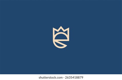 Logotipo de la corona con la letra E. concepto elegante, King, Royal y Premium para la marca de lujo y de la joyería.