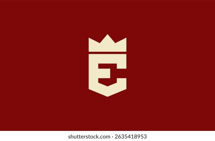 Crown Logo with Letter E. Elegant, King, Royal and Premium concept for Luxury and jewellery Brand.