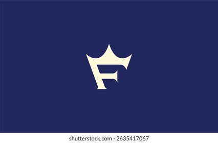 Crown Logo with Letter F. Elegant, King, Royal and Premium concept for Luxury and jewellery Brand.